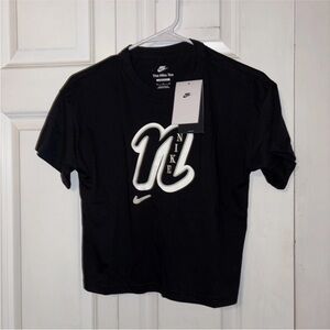 Nike Black Short Sleeve Tee with White Logo